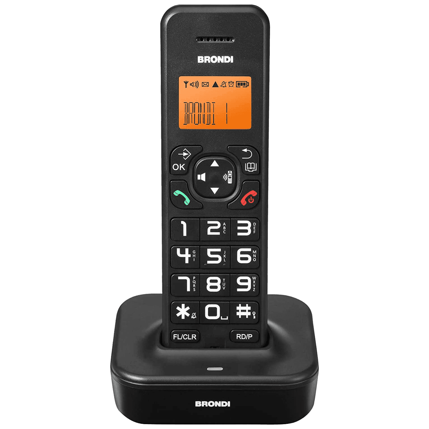 BRONDI Fiksni telefon Bravo Star, Bežični, LED display, Crni