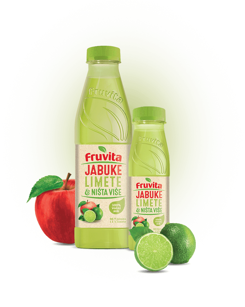 Fruvita Sok Jabuka, limeta i ništa više, 0.33 l