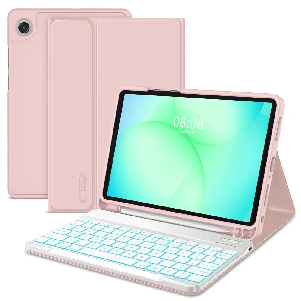 Tech-Protect Maska sa tastaturom za Galaxy Tab A9+/ A11+ Plus 11.0 X210 / X230 SC Pen, Roze