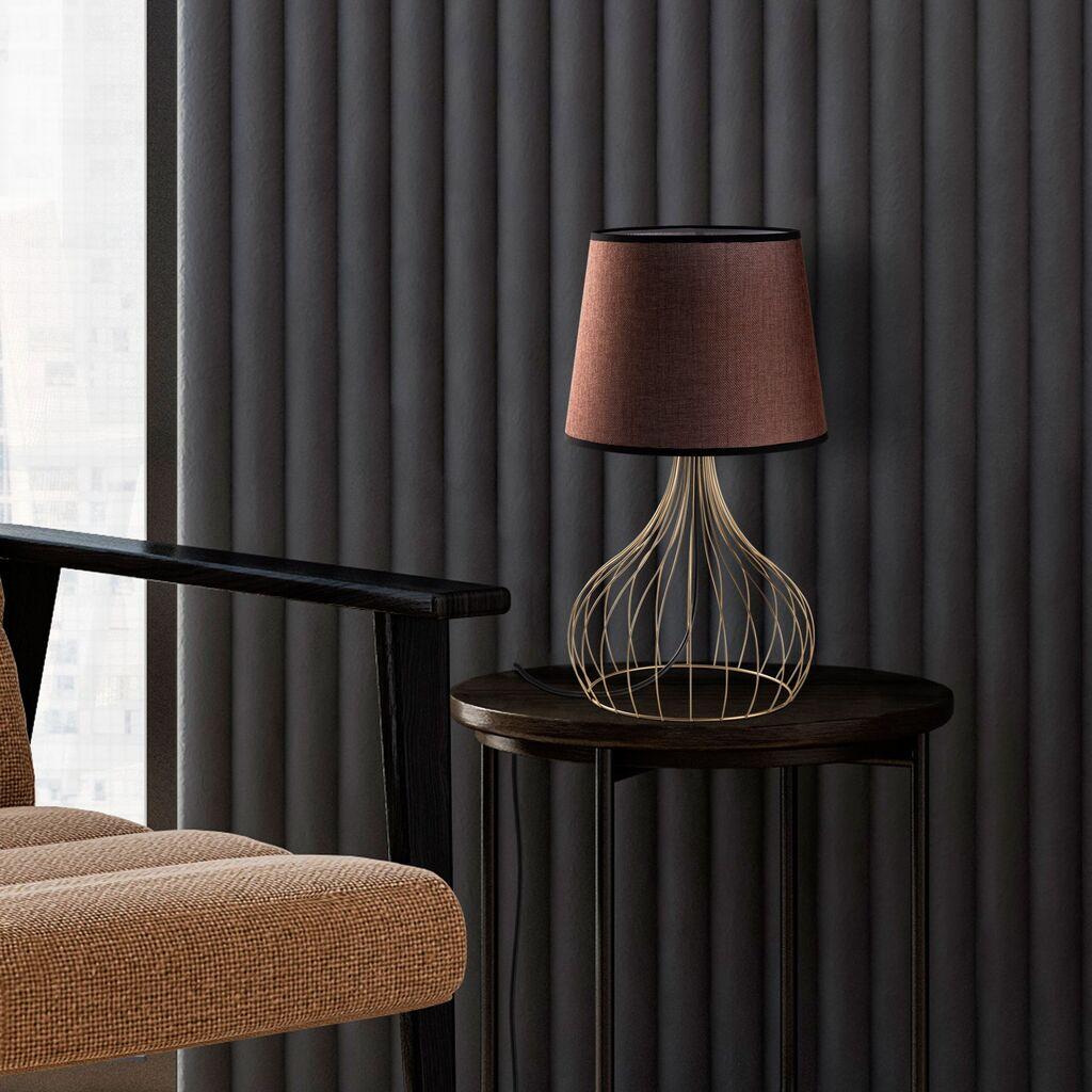 Opviq Stona lampa Telis-5402, 28x28x51 cm, IP20, Smeđe-zlatna boja