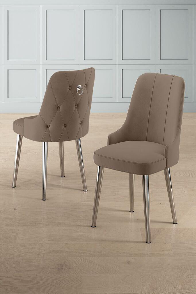 Hanah Home Newa set stolica, 46x94x46 cm, 4 dijela, srebrno-smeđa boja