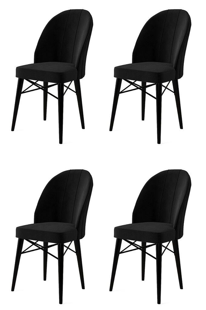 Hanah Home Ritim set stolica, 44x96x42 cm, 4 dijela, crna