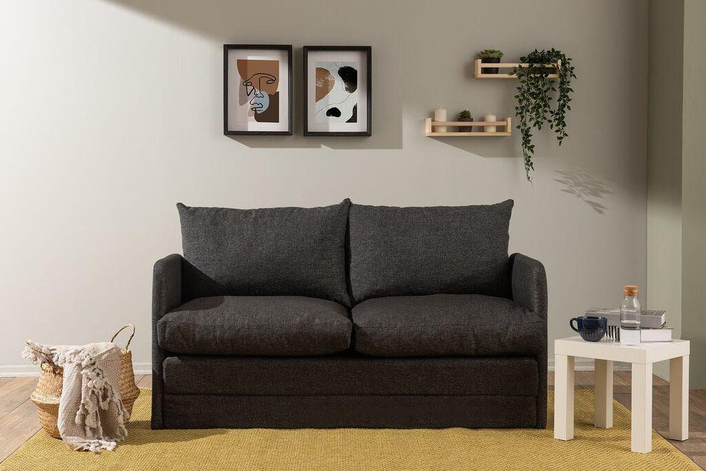Atelier del Sofa Dvosed na razvlačenje Saga XL, 148x70x66 cm, Tamnosivi