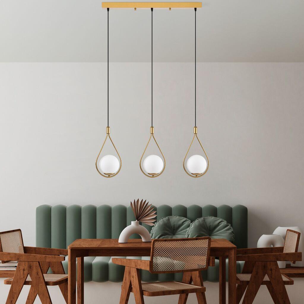 Opviq Luster Mudoni-Mr-939-1, 70x15x136cm, IP20, Bijelo-zlatna boja