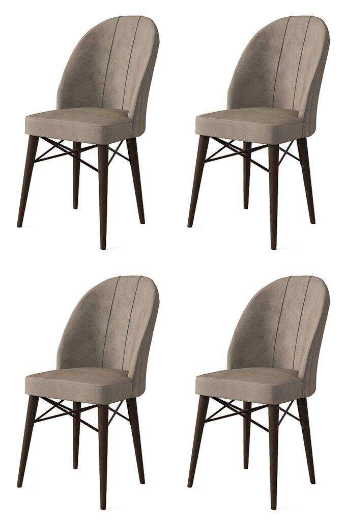 Hanah Home Ritim set stolica, 44x96x42 cm, 4 dijela, Smeđe-smeđa