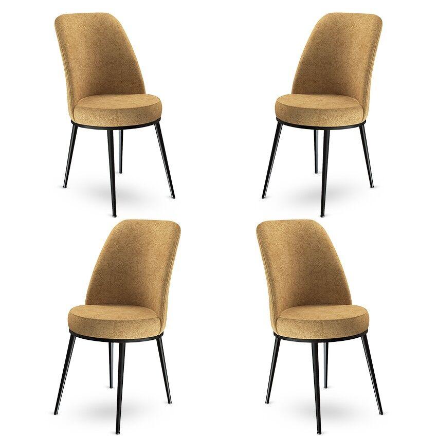 Hanah Home Dexa set stolica, 45x89x42 cm, 4 dijela, crno-smeđa