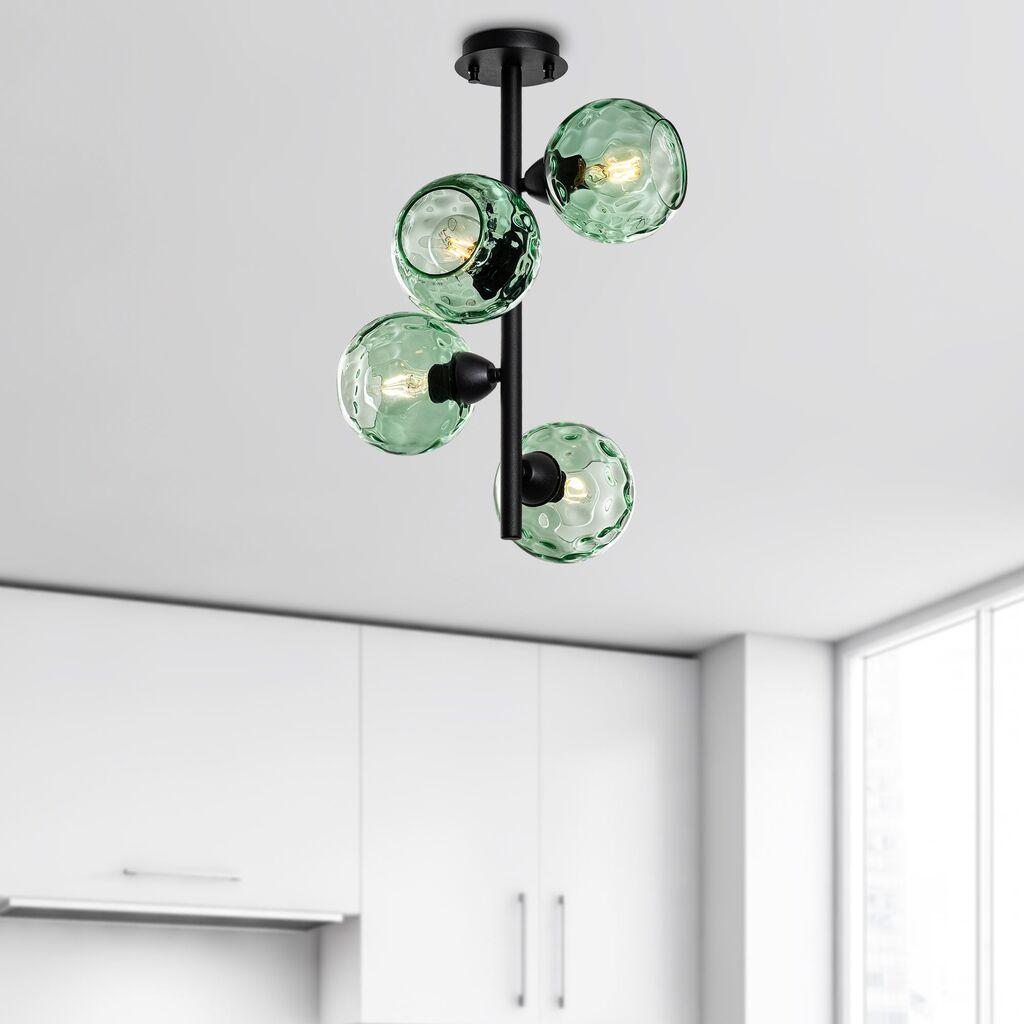 Opviq Luster Benek-15-14495, 40x40x55cm, IP20, Crno-zelena