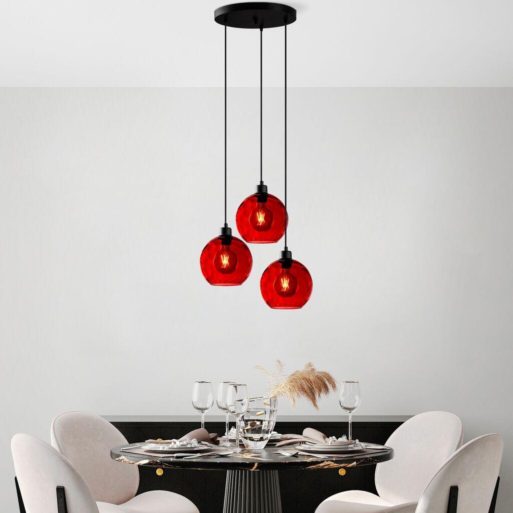 Opviq Luster Benek-20-14321, 44x44x120, IP20, Crno-crvena