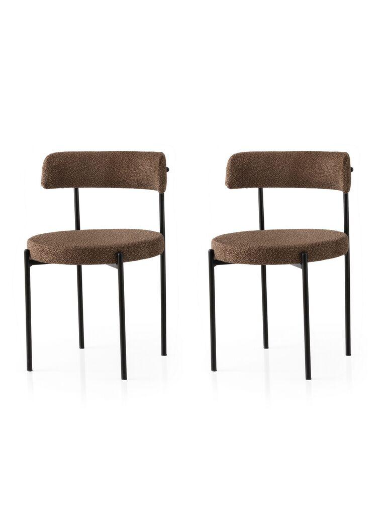 Hanah Home Set stolica Gini, 48,5x75,5x50,5 cm, 2 komada, Smeđa-crne