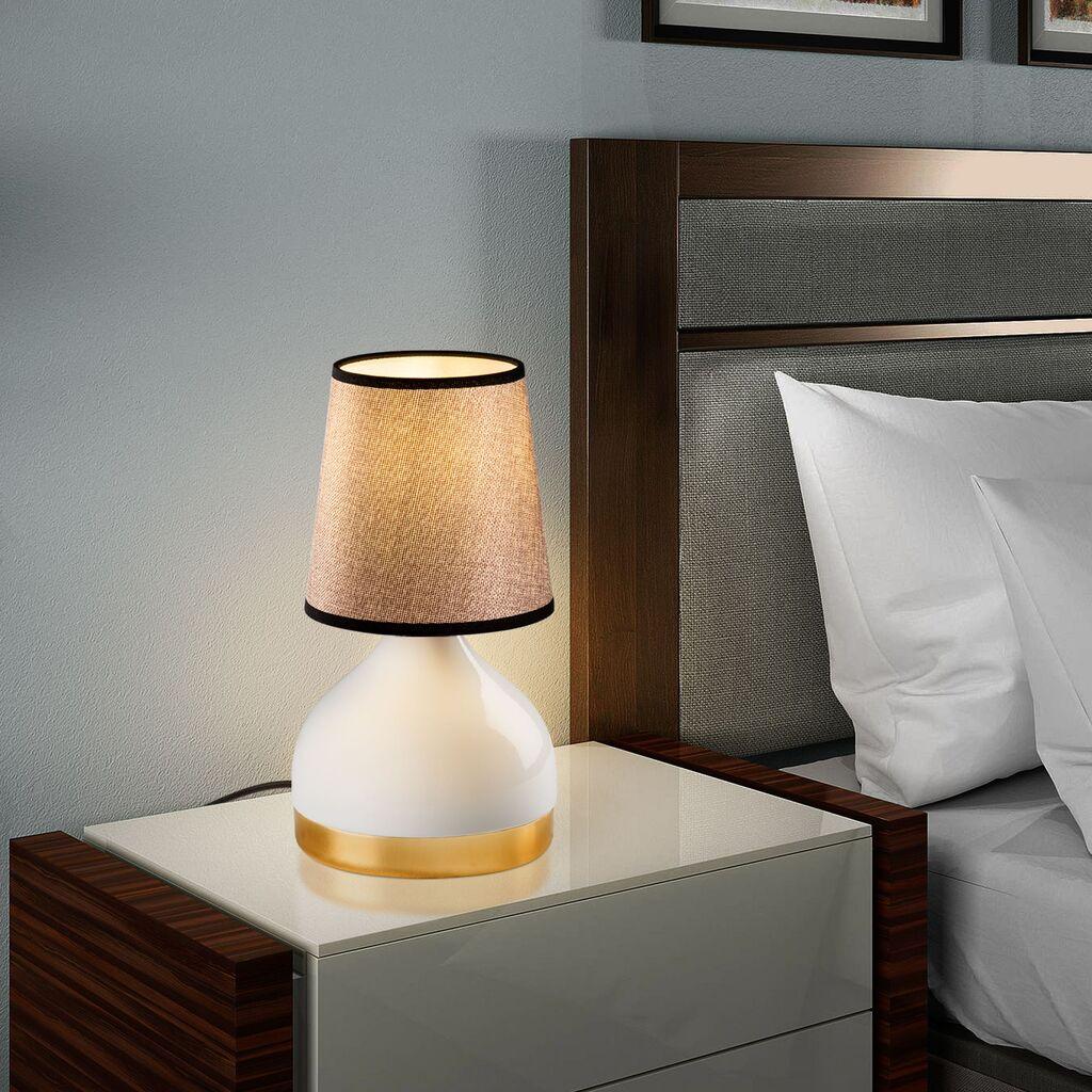 Opviq Set stonih lampi 8022, 17x17x33 cm, IP20, 2 komada, Bijelo-smeđa