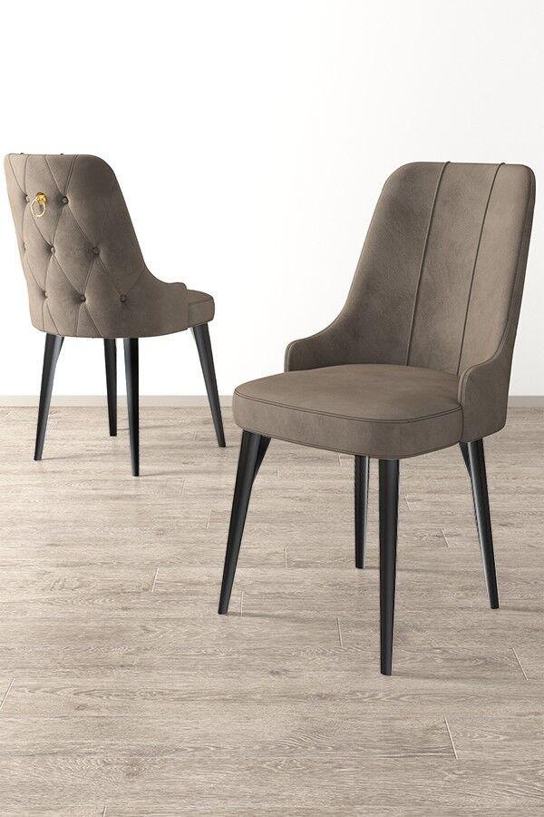 Hanah Home Newa set stolica, 46x94x46 cm, 2 dijela, crno-smeđa