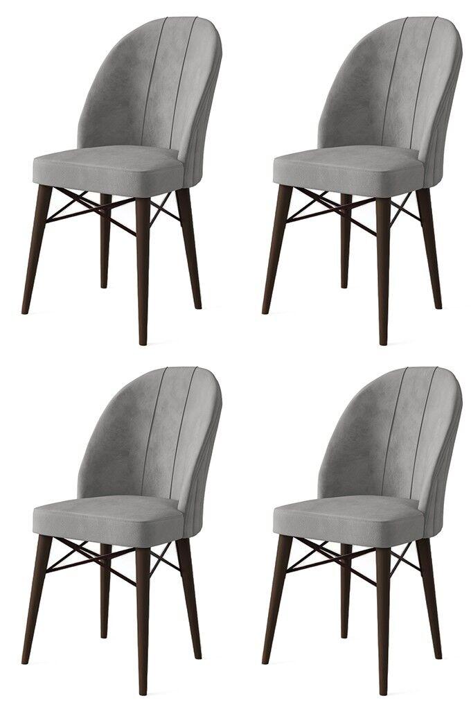 Hanah Home Ritim set stolica, 44x96x42 cm, 4 dijela, sivo-smeđa