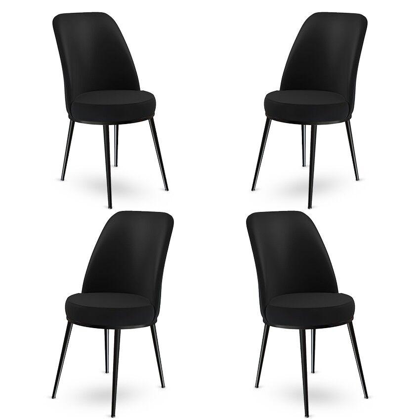 Hanah Home Dexa set stolica, 45x89x42 cm, 4 dijela, crna