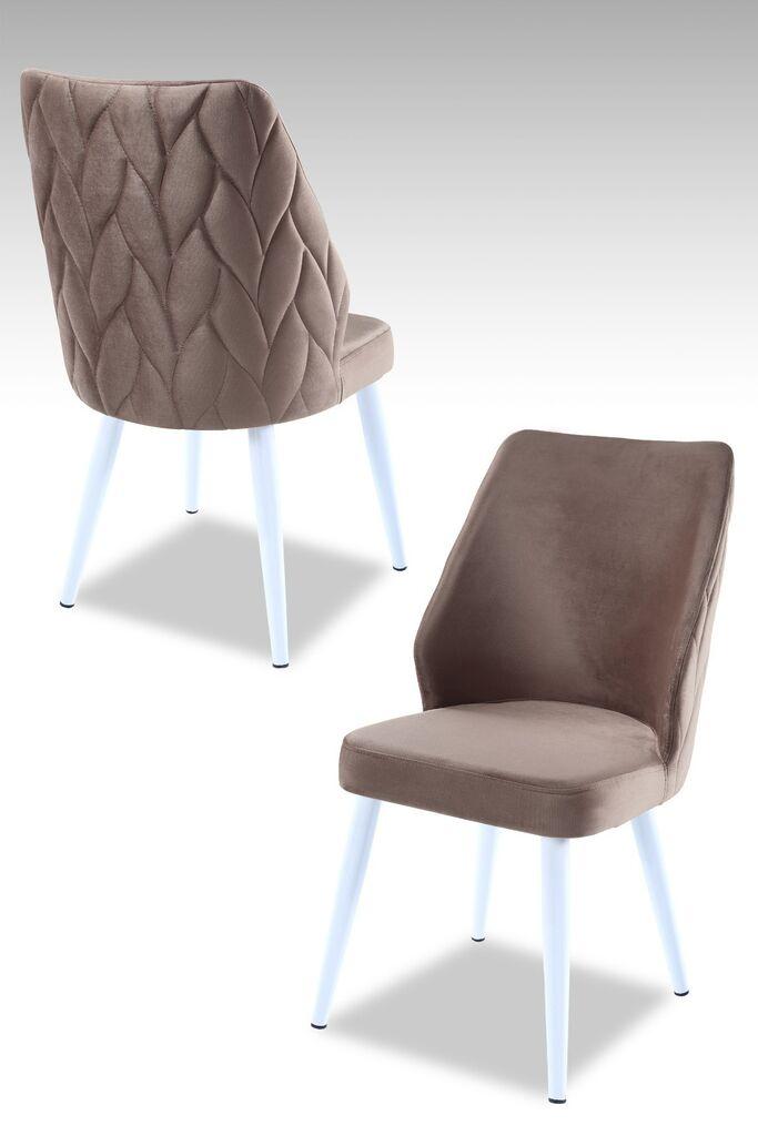 Hanah Home set puf fotelja, 48x90x43 cm, 2 dijela, crno-smeđa