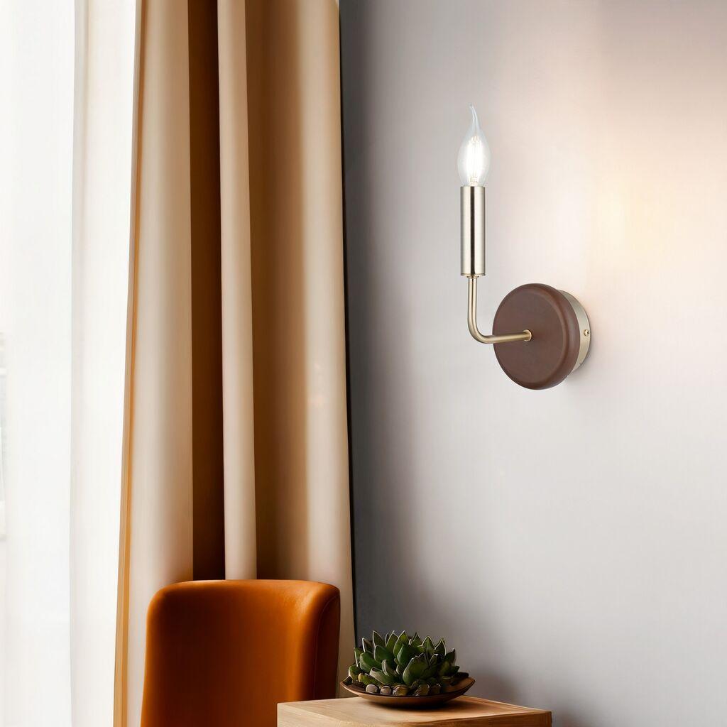 Opviq Zidna lampa Goose-52-19, O10, 7cm10x10x3cm, IP20, Zlatno-smeđa boja