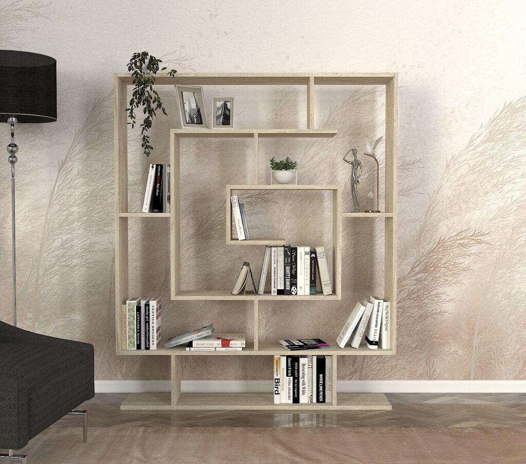 Hanah Home Bookshelf Sarmasik, 124,8x149,4x22 cm, krem