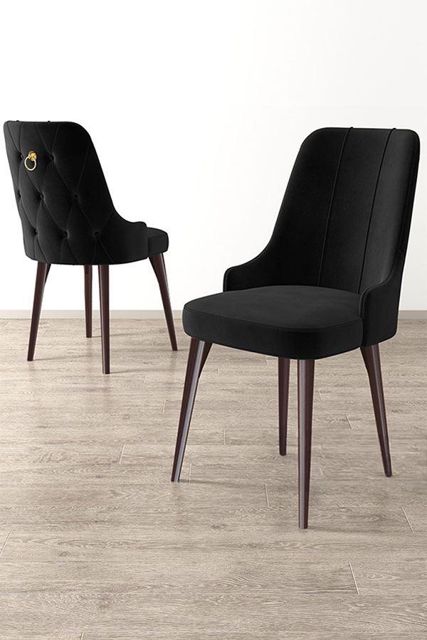 Hanah Home Newa set stolica, 46x94x46 cm, 4 dijela, Smeđe-crna