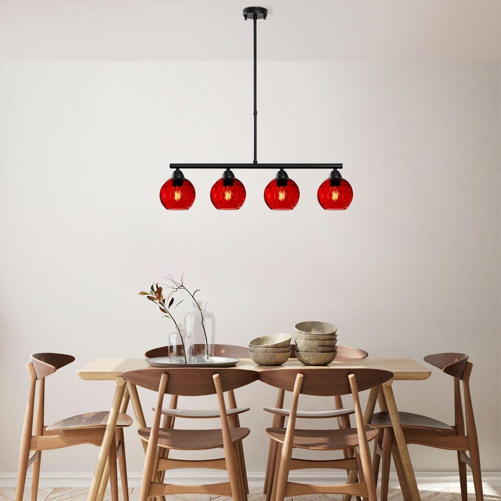 Opviq Luster Benek-15-14431, 80x15x80cm, IP20, Crno-crvena