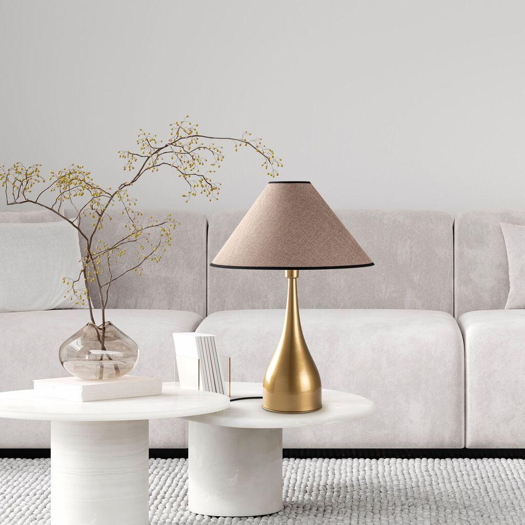 Opviq Stona lampa Luna-15273, 50x50x68 cm, IP20, Zlatno-smeđa boja