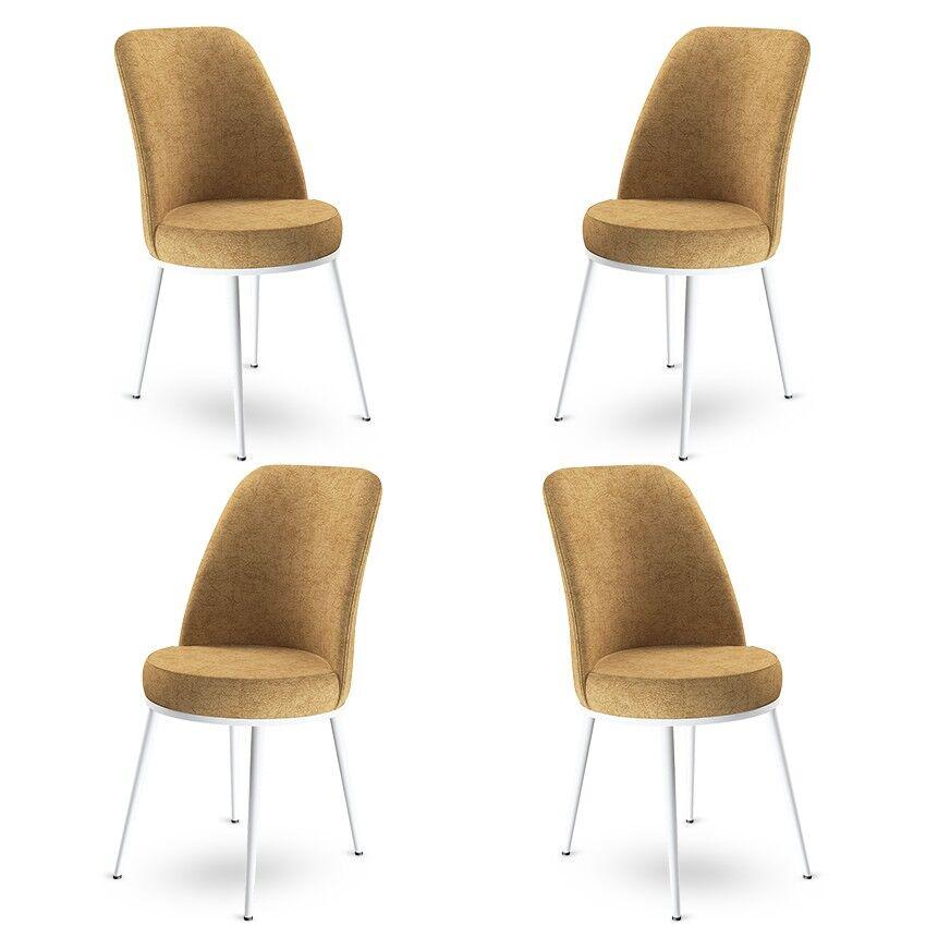 Hanah Home Dexa set stolica, 45x89x42 cm, 4 dijela, Bijelo-smeđa