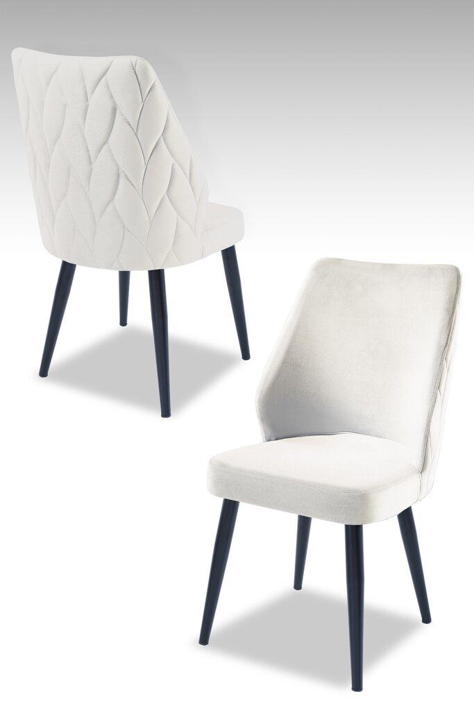 Hanah Home set puf fotelja, 48x90x43 cm, 4 dijela, krem-crna