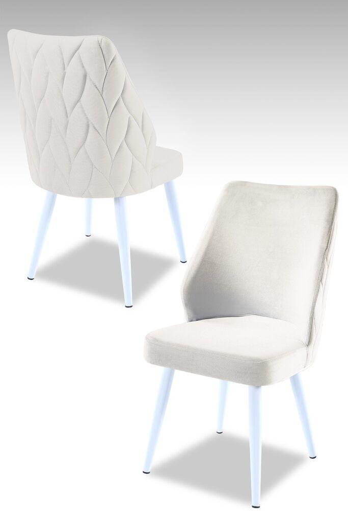 Hanah Home set puf fotelja, 48x90x43 cm, 2 dijela, bijela