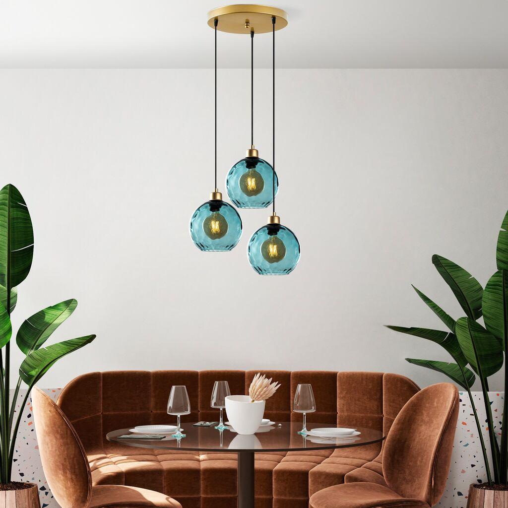 Opviq Luster Benek-20-14332, 44x44x120, IP20, Zlatno-plave boje