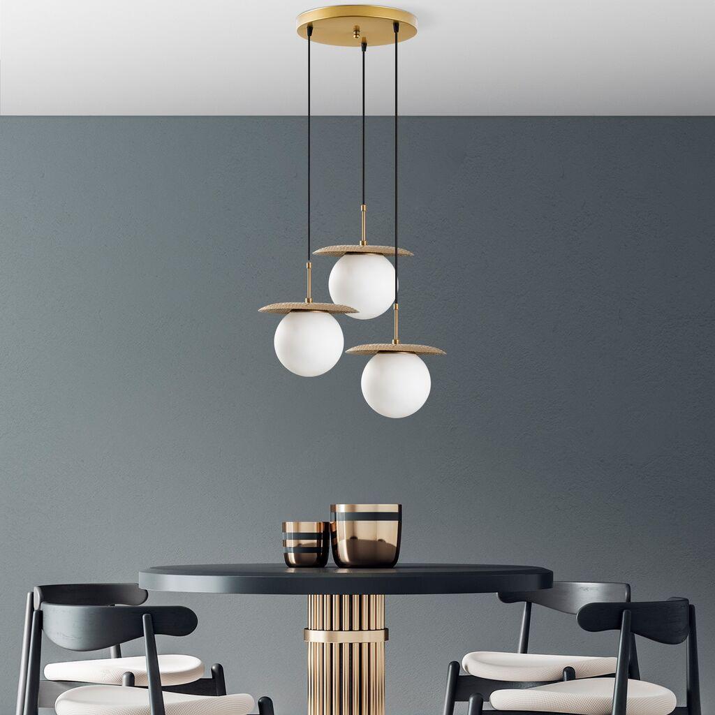 Opviq Luster Anemon-13833, 55x55x110cm, IP20, Zlatno-bijela boja