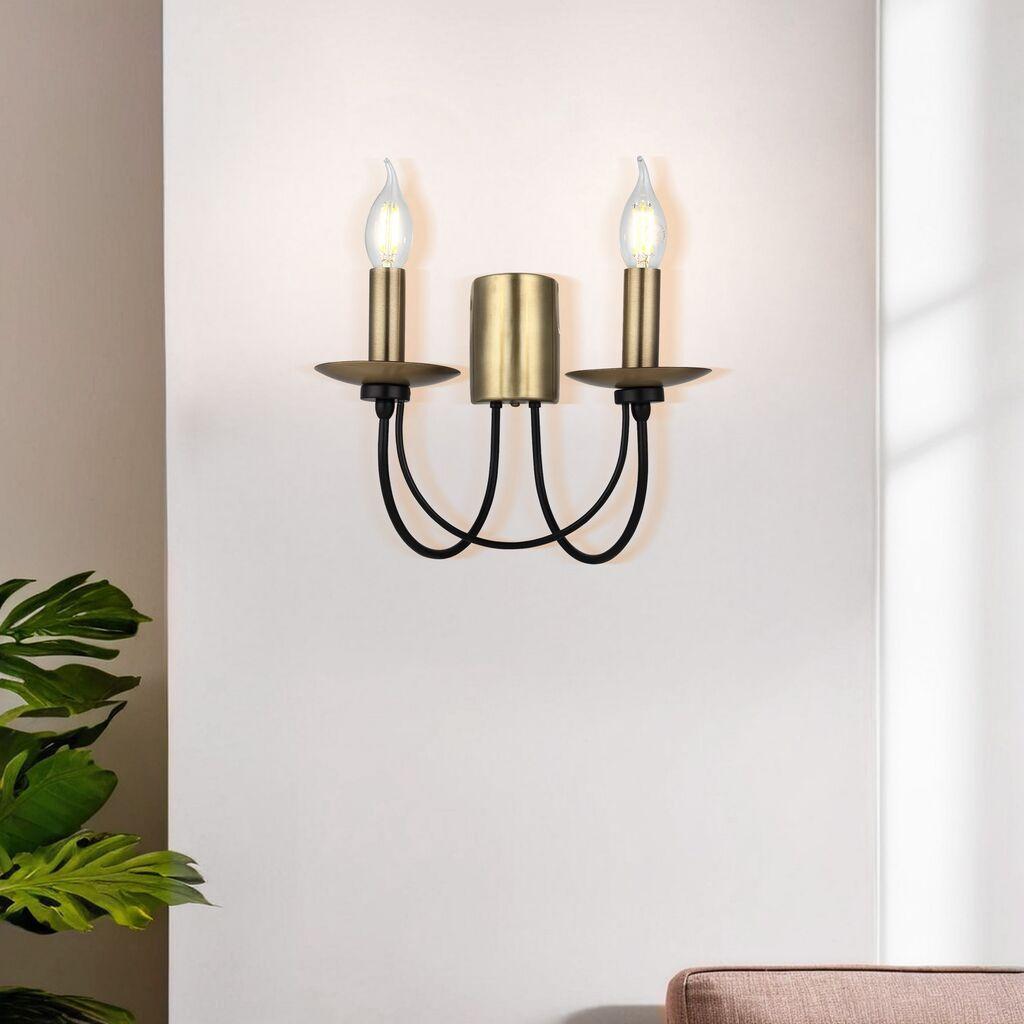 Opviq Zidna lampa Dofa-73-29, 7.5x10.5x3.5cm, 24cm, IP20, Zlatno-crna boja