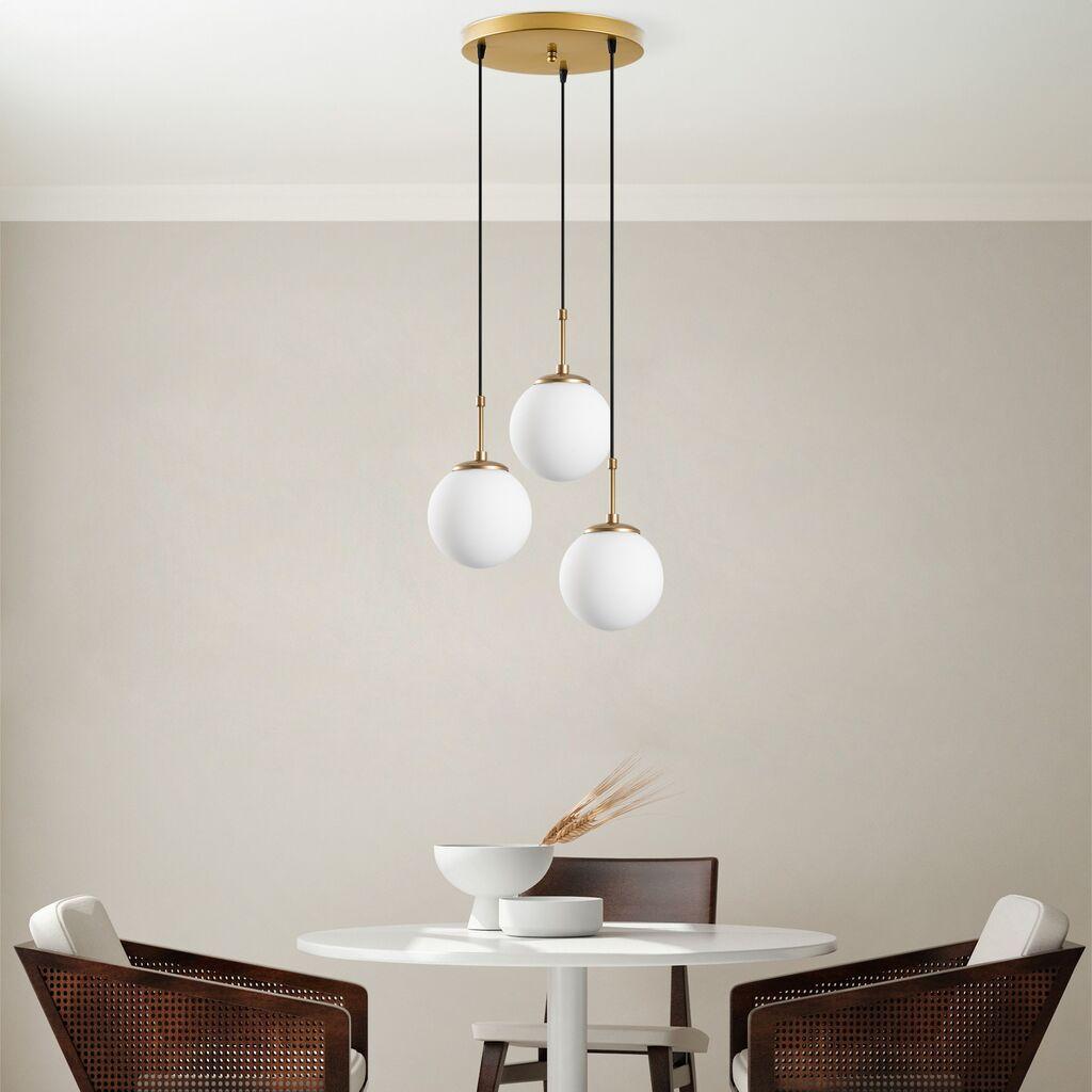 Opviq Luster Orbital-20-14047, 45x45x120cm, IP20, Bijelo-zlatna boja