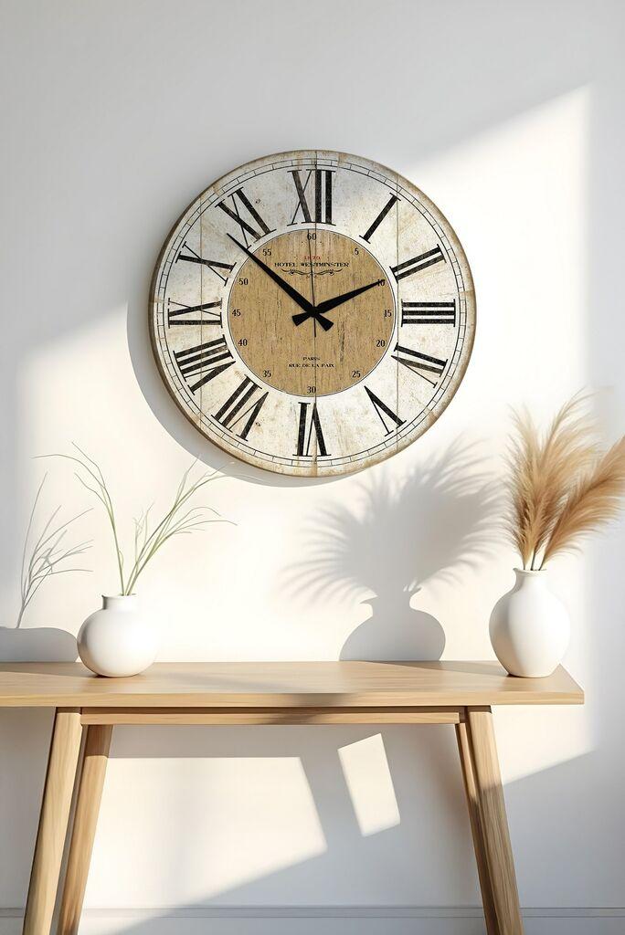 Zidni sat Wallity Huhuas00013, 50x50 cm, Bež