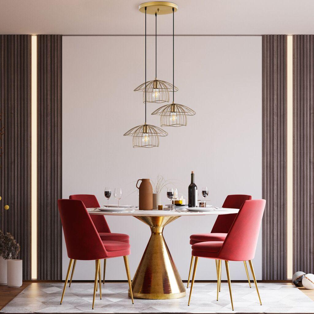 Opviq Luster Mantar-6503-S-1, 68x68x110cm, IP20, Zlatna boja