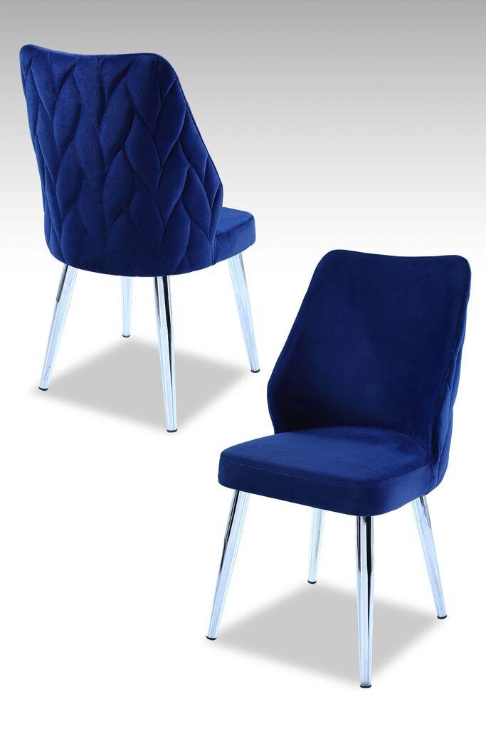 Hanah Home set puf fotelja, 48x90x43 cm, 4 dijela, srebrno-tamna boja