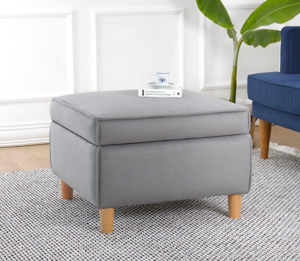 Atelier del Sofa Tabure Roscen, 63x43x63cm, Sivi