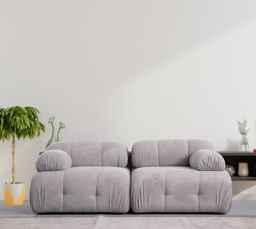 Atelier del Sofa Dvosjed Petite 2, 190 x 95 x 75 cm, Svijetlo siva
