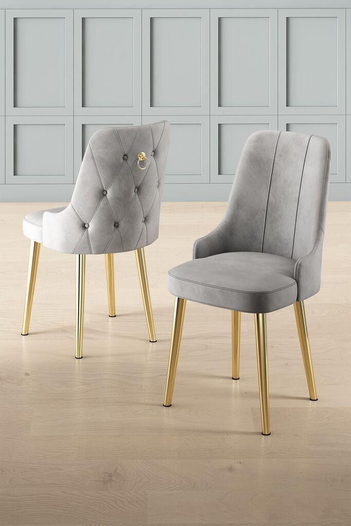 Hanah Home Newa set stolica, 46x94x46 cm, 4 dijela, zlatno-siva boja
