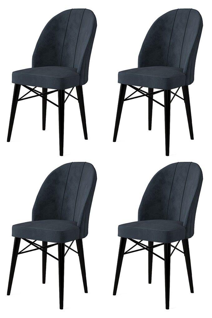 Hanah Home Ritim set stolica, 44x96x42 cm, 4 dijela, antracit-crna