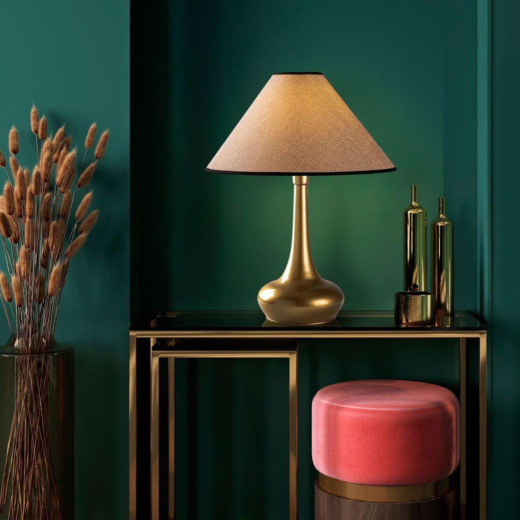 Opviq Stona lampa Luna-15257, 50x50x63 cm, IP20, Zlatno-smeđa boja