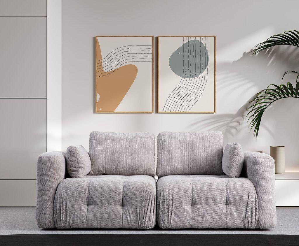 Atelier del Sofa Dvosjed Amaris 2, 300 x 120 x 65 cm, Svijetlosiva