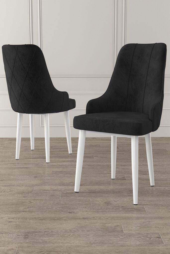 Hanah Home Trex set stolica, 46x95x42 cm, 4 dijela, crno-bijela