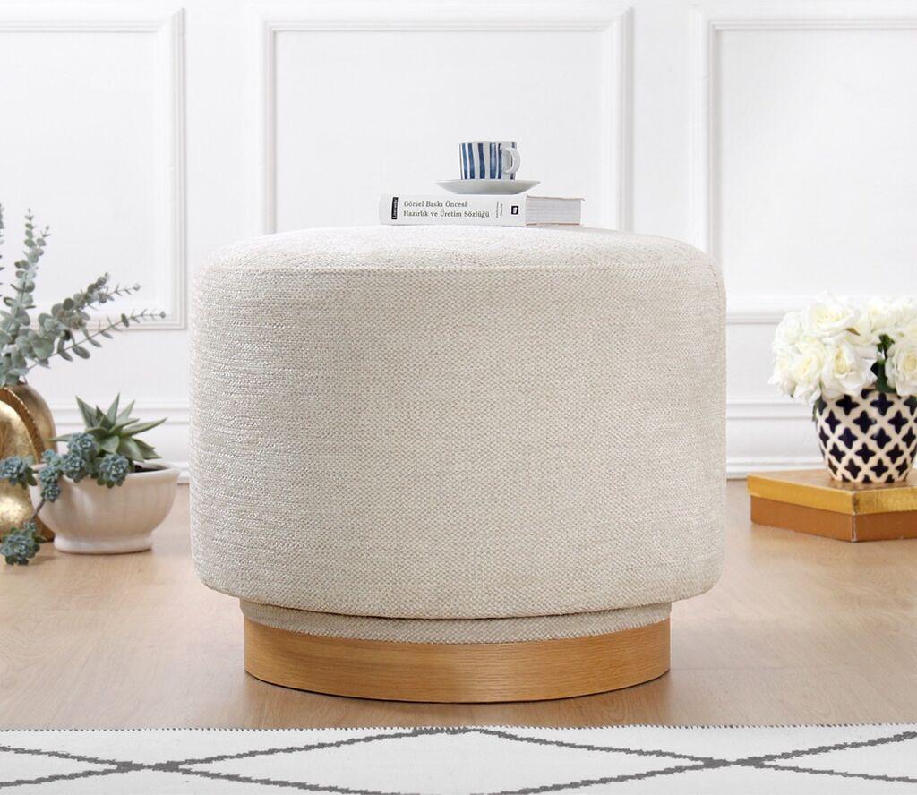 Atelier del Sofa Tabure Turneed, 55x43x55cm, krem