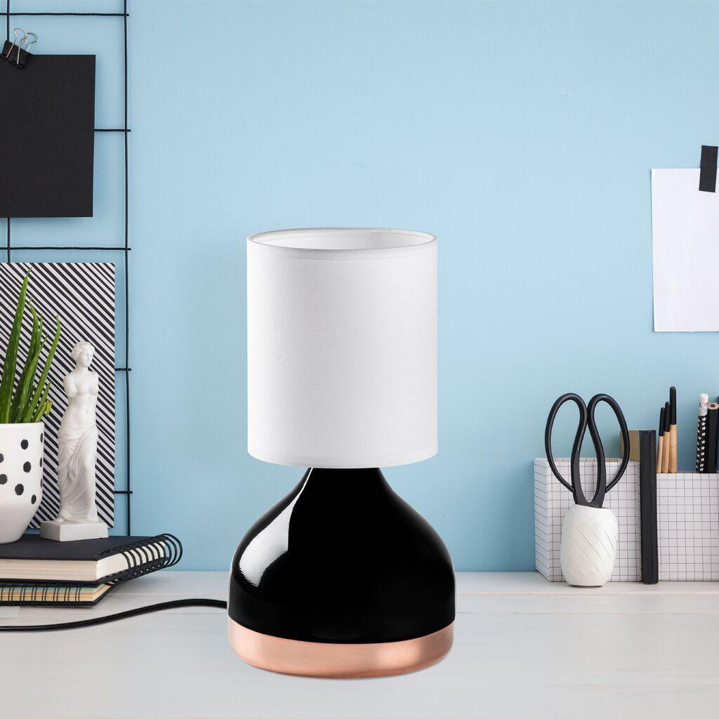 Opviq Stona lampa 8013, 17x17x33 cm, IP20, Crno-bijela