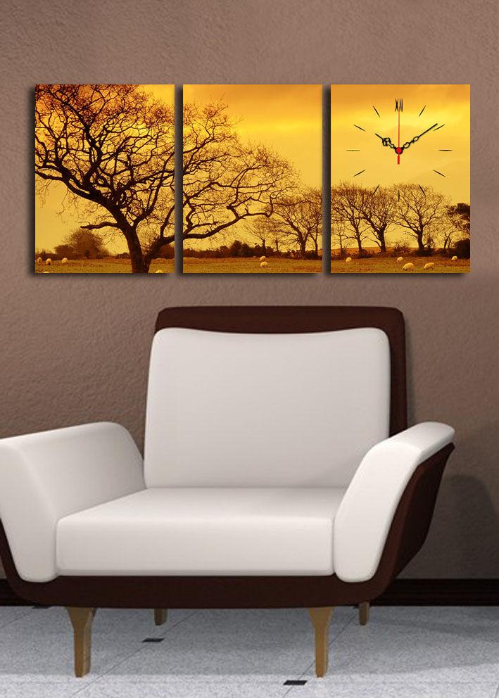 Zidni sat Wallity 3P3040CSMOR-7, 96x40 cm, zlatne boje