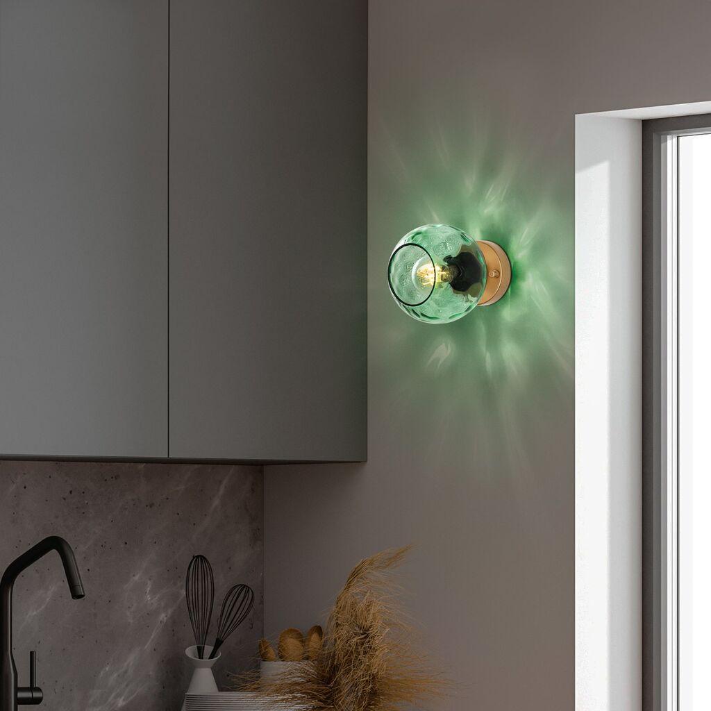 Opviq Zidna lampa Benek-15-14405, 15x18x15cm, IP20, Zlatne boje