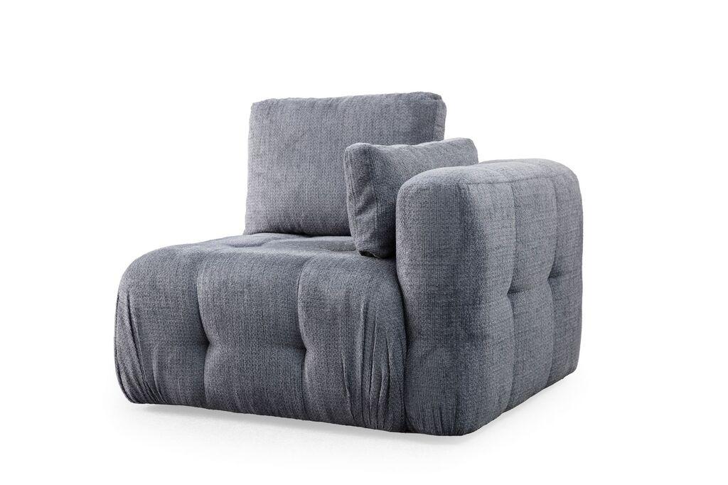 Atelier del Sofa Fotelja Amaris 1R, 100 x 100 x 65 cm, Tamno siva