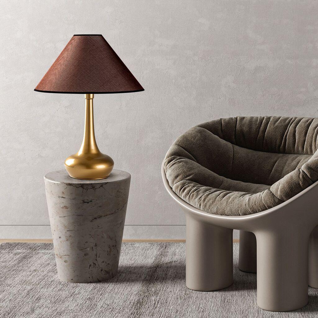 Opviq Stona lampa Luna-15258, 50x50x63 cm, IP20, Smeđe-zlatna boja