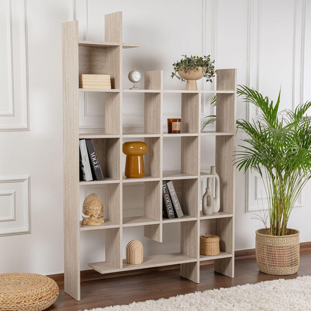 Hanah Home Bookshelf Manco, 122x188x25,5 cm, krem