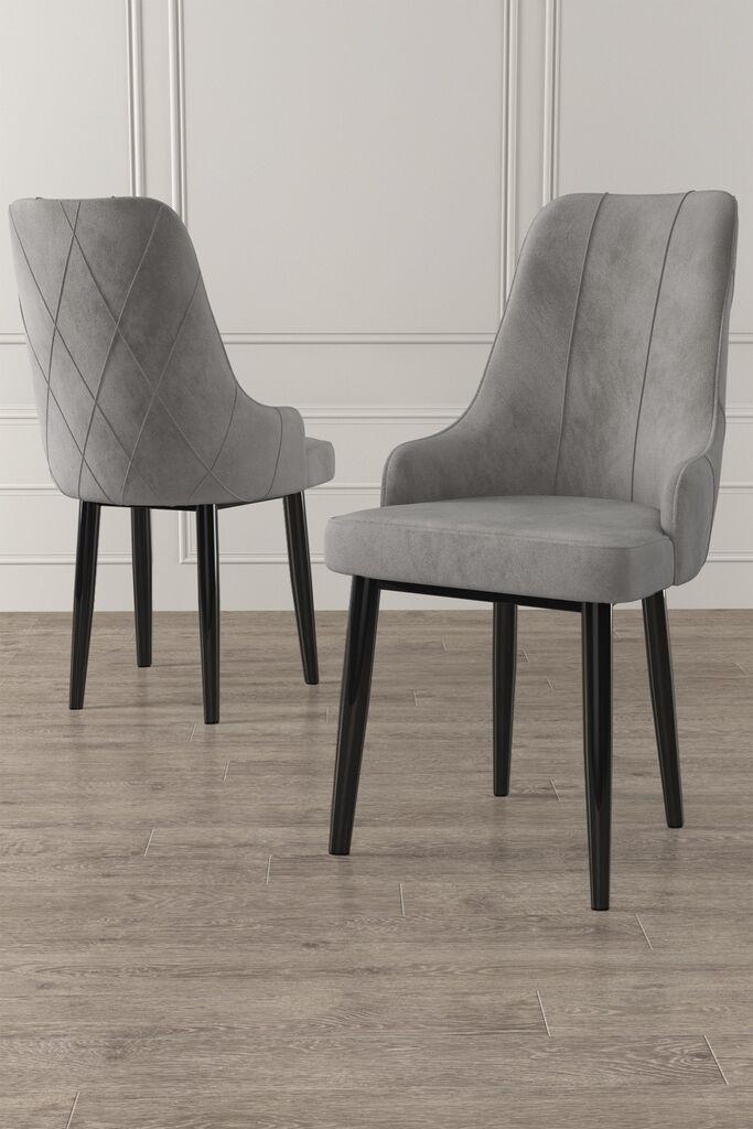 Hanah Home Trex set stolica, 46x95x42 cm, 6 dijelova, sivo-crna