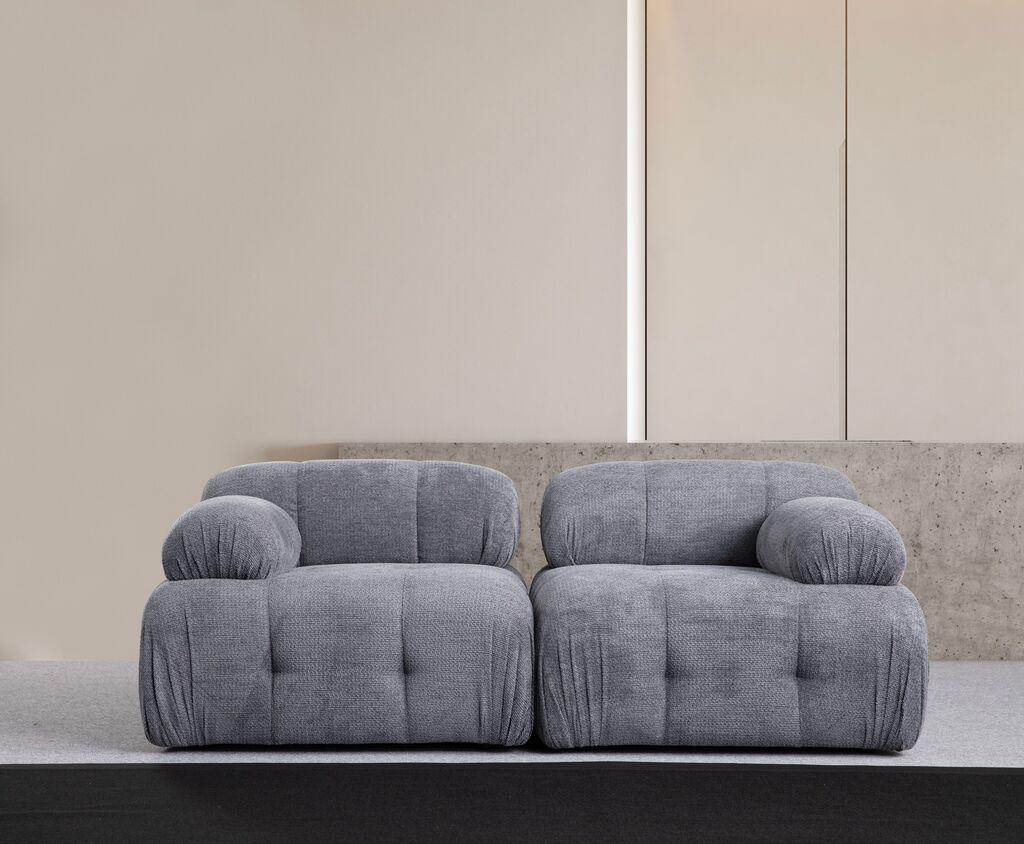 Atelier del Sofa Dvosjed Petite 2, 190 x 95 x 75 cm, Siva