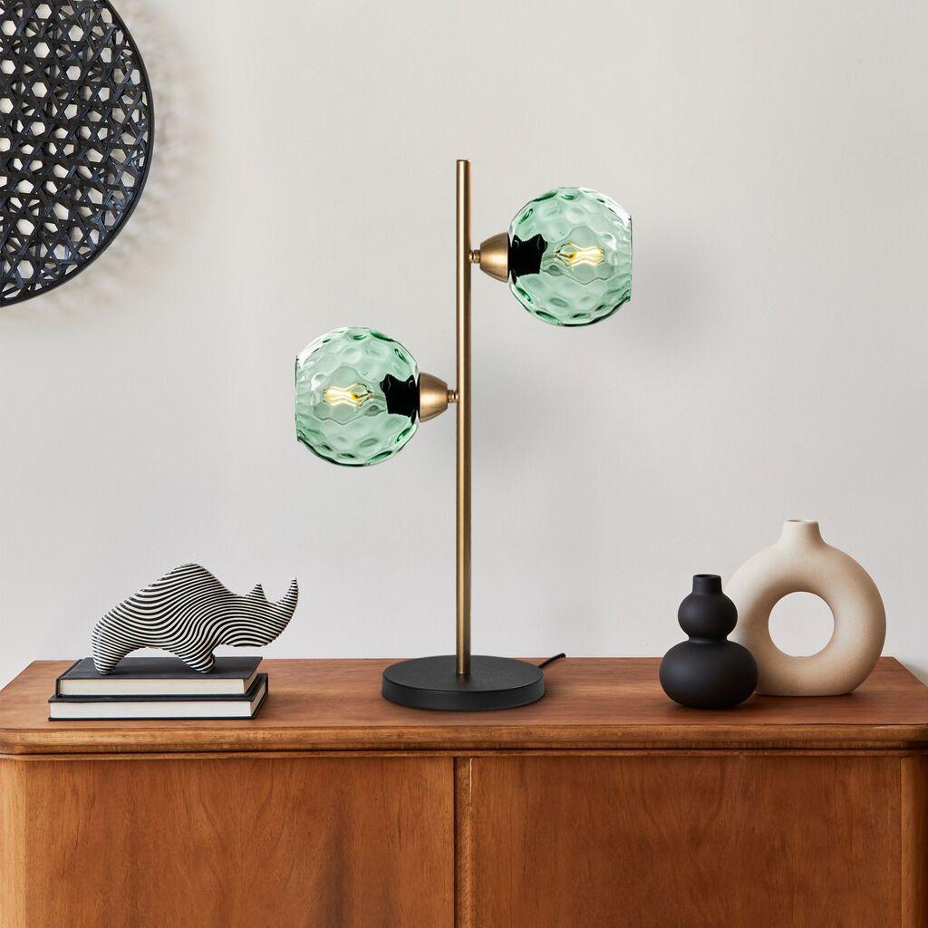 Opviq Stona lampa Benek-15-14565, 36x18x58 cm, IP20, Zlatno-zelena boja